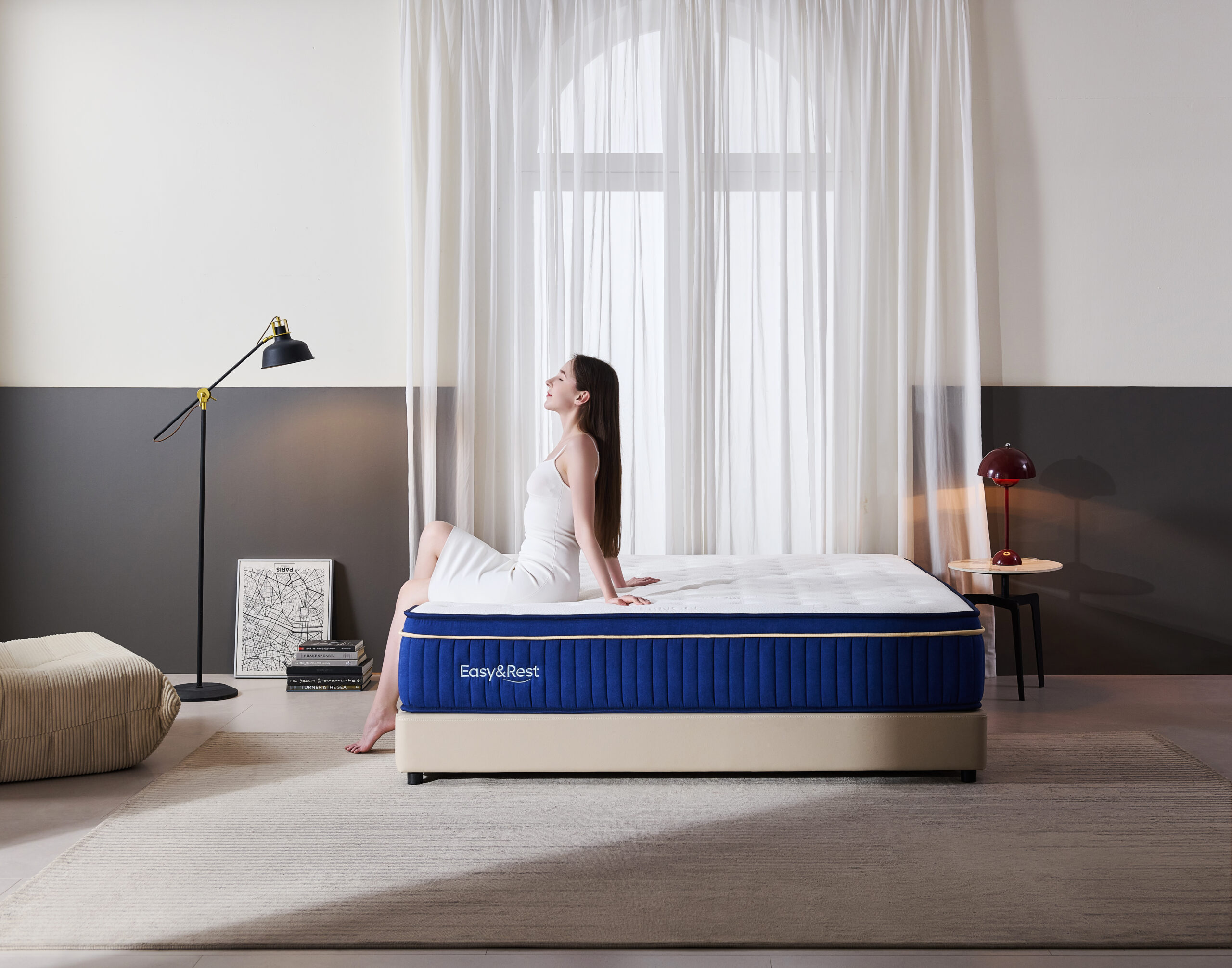 Mid-range pocket spring mattress showroom preview