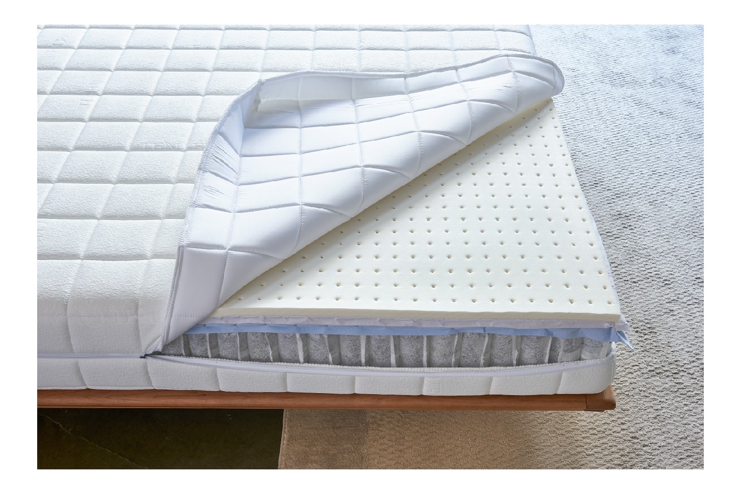 Natural latex mattress core density and quality verification